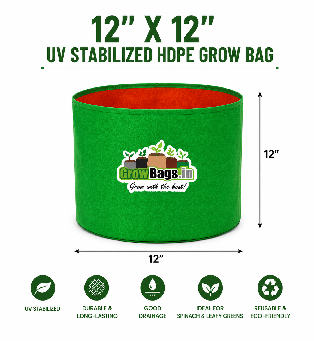 12″ X 12″ HDPE Round Grow Bag