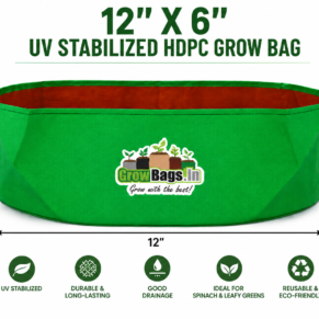 12″ X 6″ HDPE 200 GSM Spinach Grow Bag