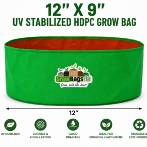 12″ X 9″ HDPE 200 GSM Spinach Grow Bag