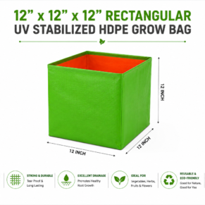 12″ x 12″ x 12″ Rectangular UV Stabilized HDPE Grow Bag
