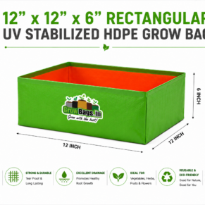 12″ x 12″ x 6″ Rectangular UV Stabilized HDPE Grow Bag