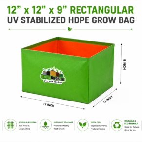12″ x 12″ x 9″ Rectangular UV Stabilized HDPE Grow Bag