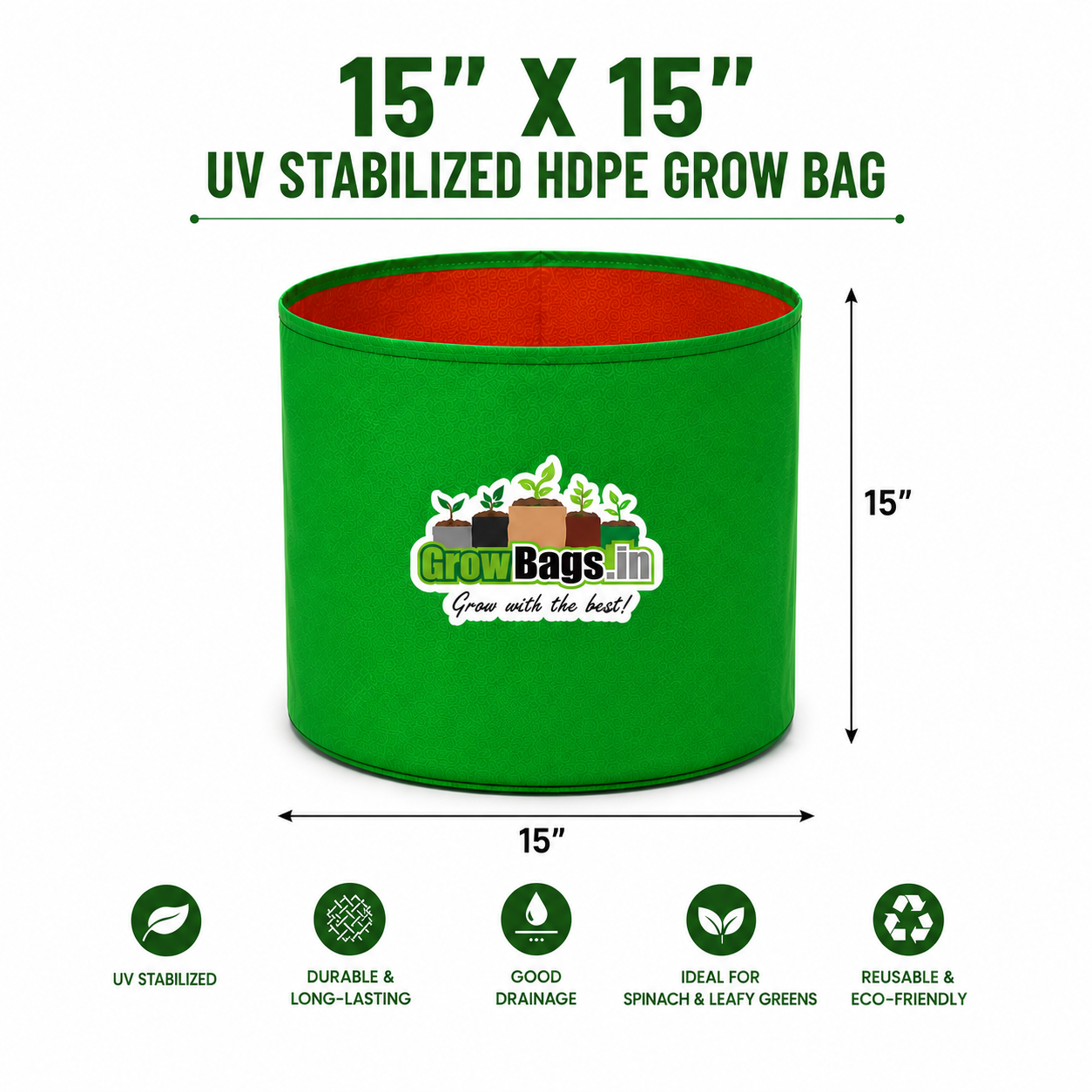 15″ X 15″ HDPE Round Grow Bag