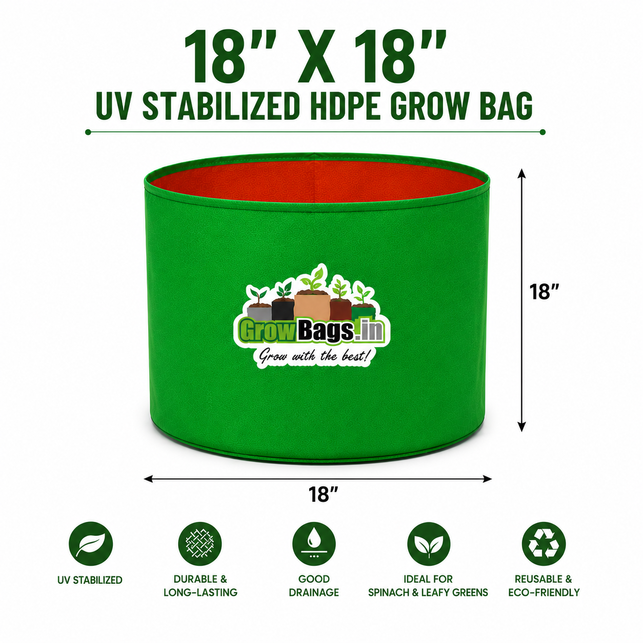 18″ X 18″ HDPE Round Grow Bag
