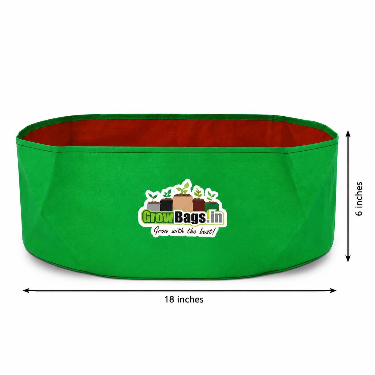 18″ X 6″ HDPE 200 GSM Spinach Grow Bag