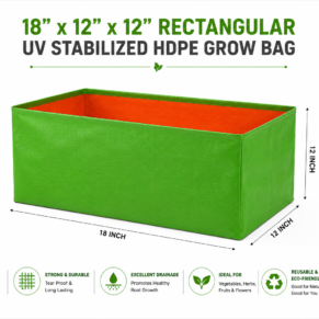 18″ x 12″ x 12″ UV Stabilized Rectangular HDPE Grow Bag