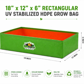18″ x 12″ x 9″ Rectangular UV Stabilized HDPE Grow Bag
