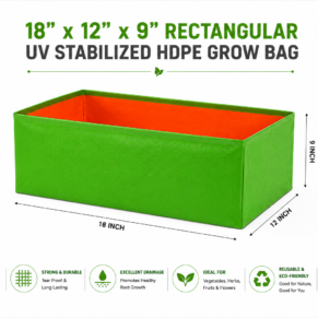 18″ x 12″ x 12″ Rectangular UV Stabilized HDPE Grow Bag