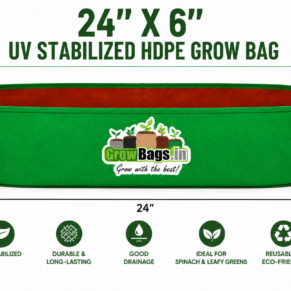 24″ X 6″ HDPE 200 GSM Spinach Grow Bag