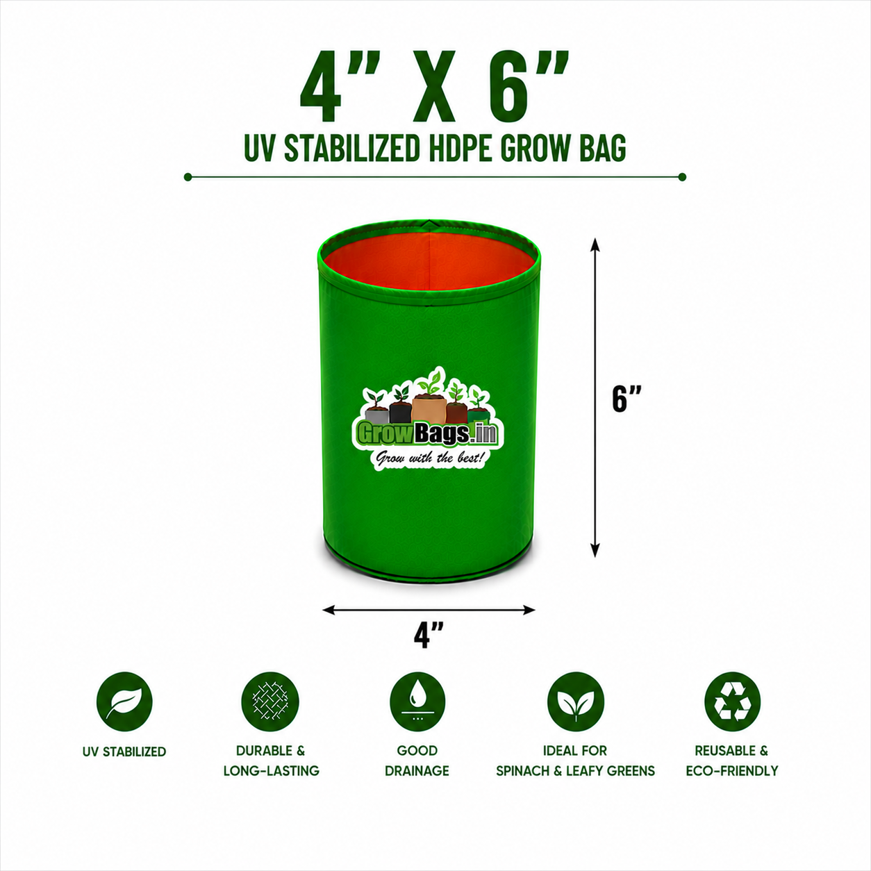 4 x 6 HDPE Round Grow Bag