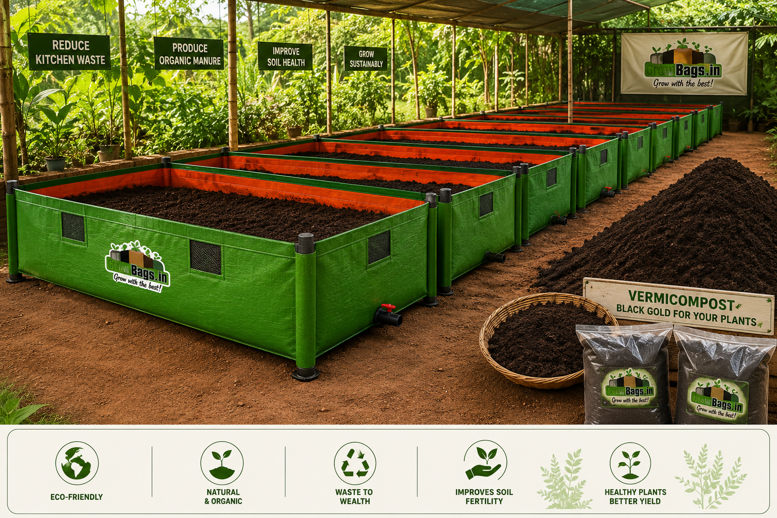UV Stabilized HDPE Vermicomposting Beds (Vermi Beds)